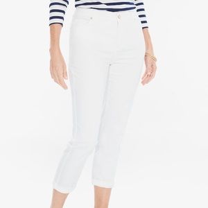 Chico's white girlfriend crop pants